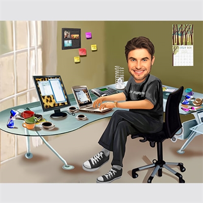 Blogger Caricature from Photo - myDaVinci